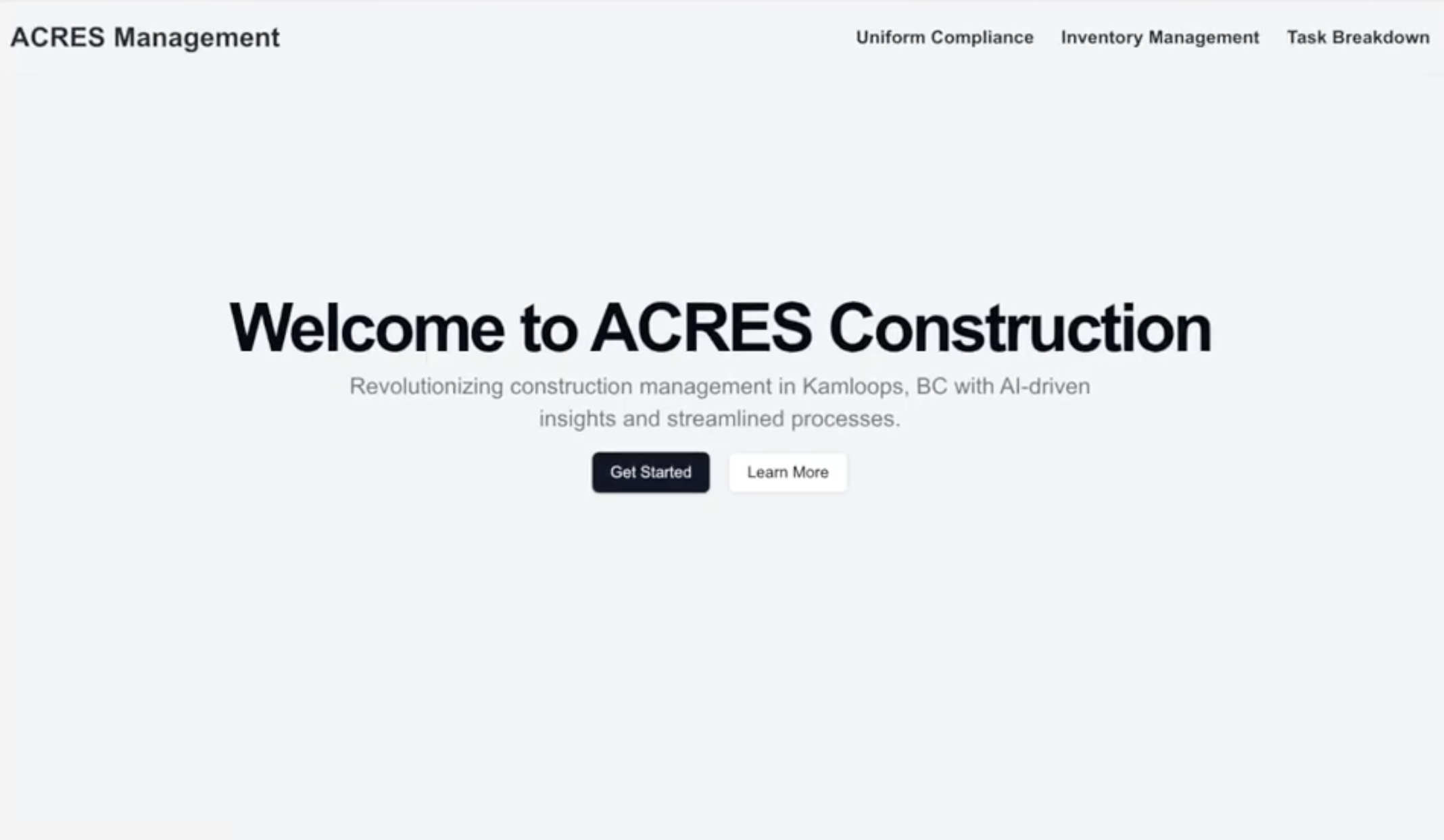 ACRES AI Construction Management Platform